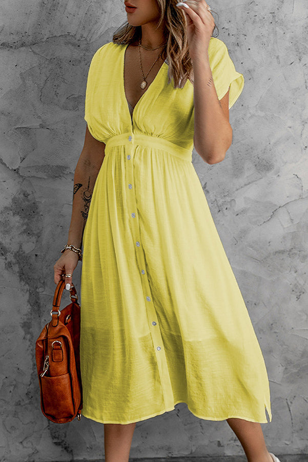 Lunimesd Bubbles At Brunch Button Up Midi Dress