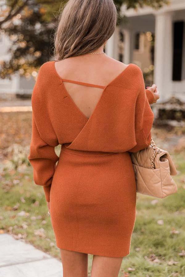 Lunimesd Future Happiness Chelsea Wrap Sweater Dress