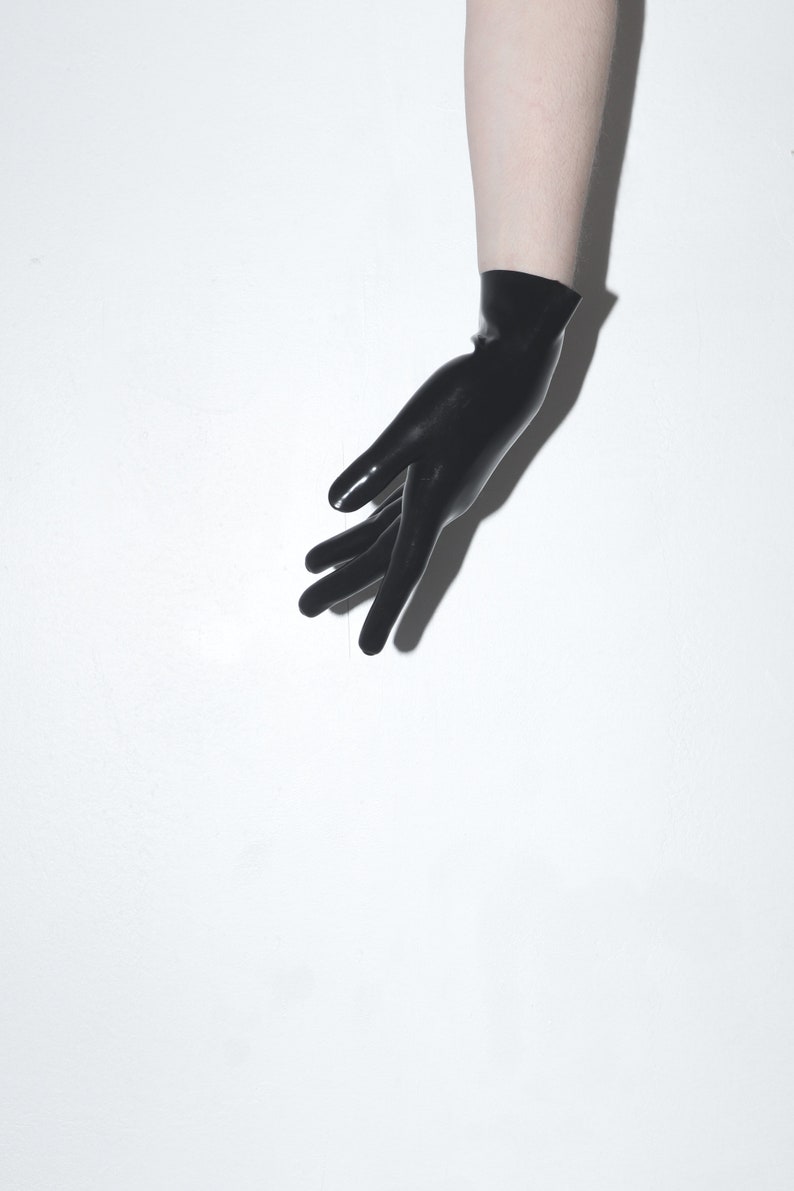 Black Latex Short Gloves
