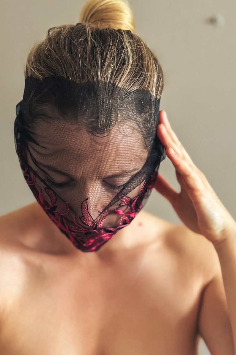 Black Lace Eyes Mask: Erotic BDSM Face Covering 177