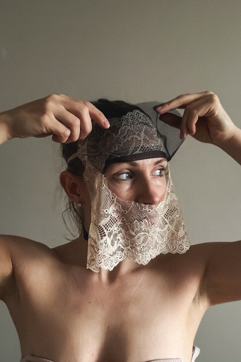 Black Sheer Lace Mask - Sexy Costume Eyes Mask 179