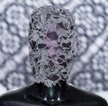 Black and Grey Flow Haute Couture Lace Mask 77