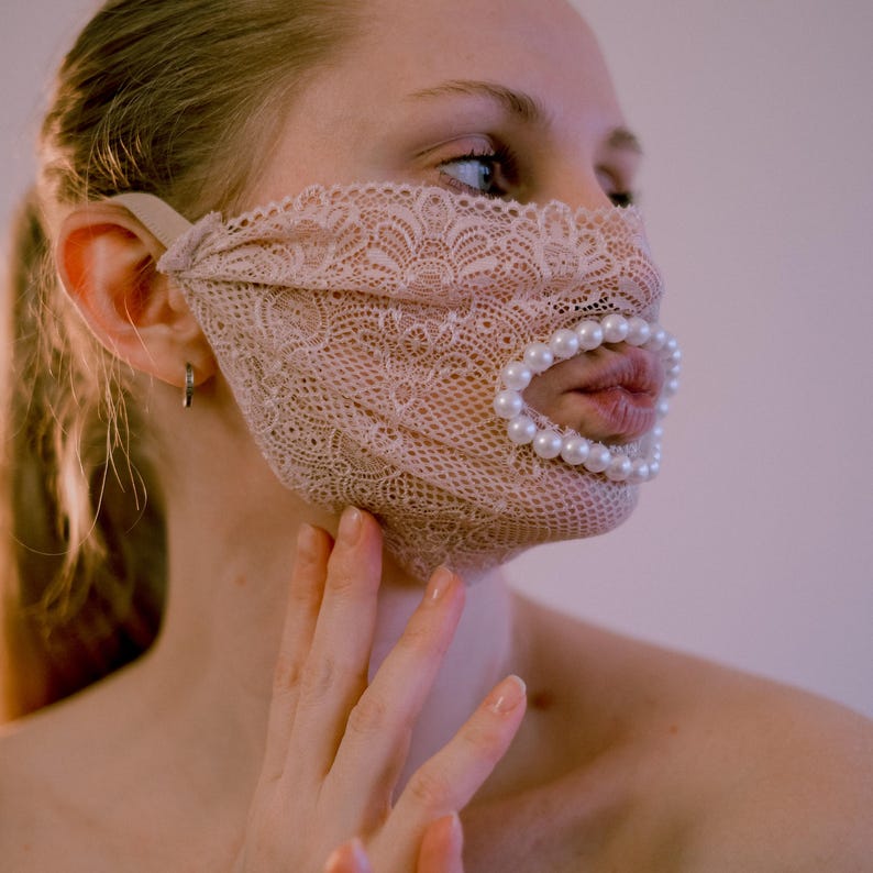 Fetish Blindfold mask with beads - Sexy Eyes mask 162