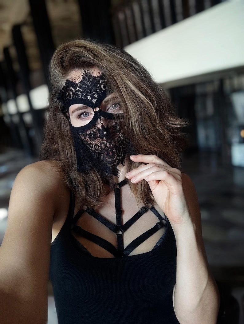 Handmade Lace Strapped Mask