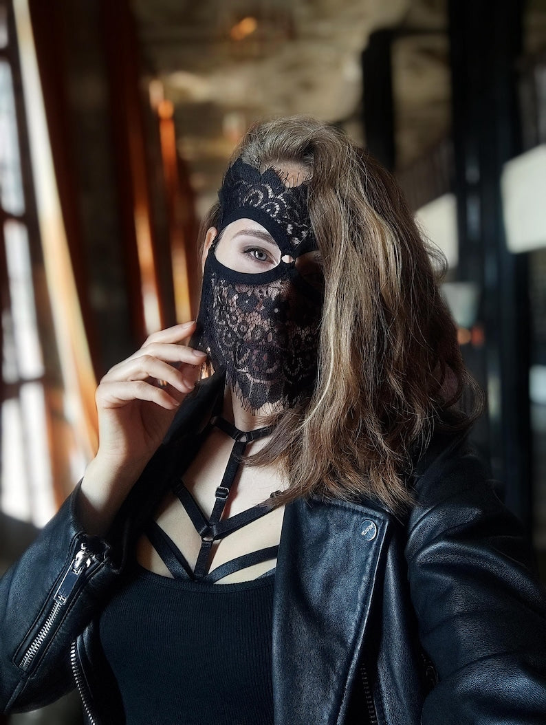Handmade Lace Strapped Mask