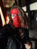 Handmade Red Lace Mask 43