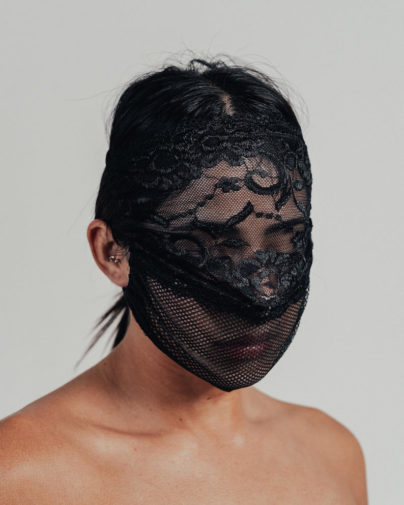 Lace Mesh See Through Face Cover Eye Cover in Multiple colors 61