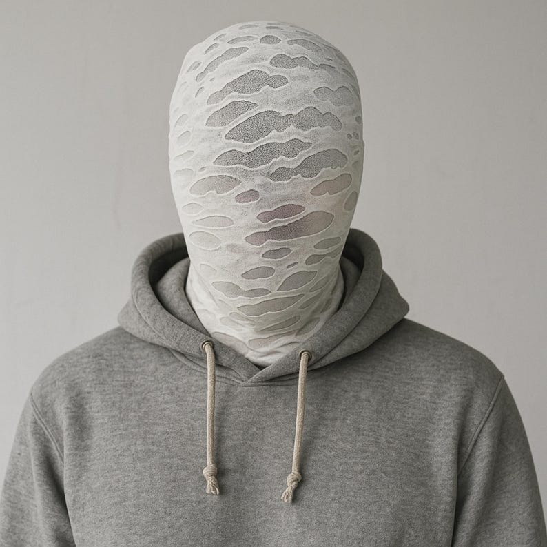 Textured Full Face Mask – Breathable Fabric Cosplay & Costume Accessory