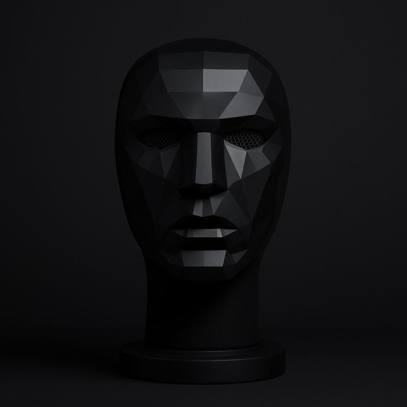 Low Poly Geometric Mask – Polygon Cosplay & Costume Accessory
