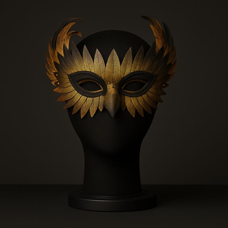 Rhinestone Feather Masquerade Mask