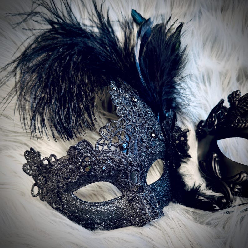 Black Men or Women Masquerade Masks