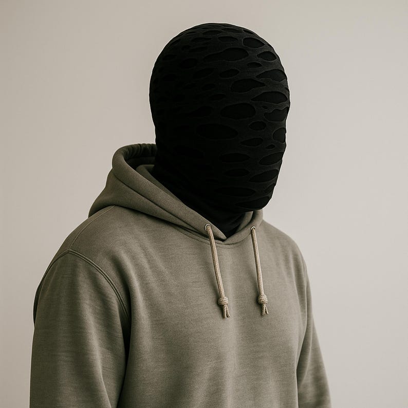 Textured Full Face Mask – Breathable Fabric Cosplay & Costume Accessory