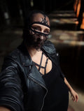 Handmade black lace mask with exposed eyes 47