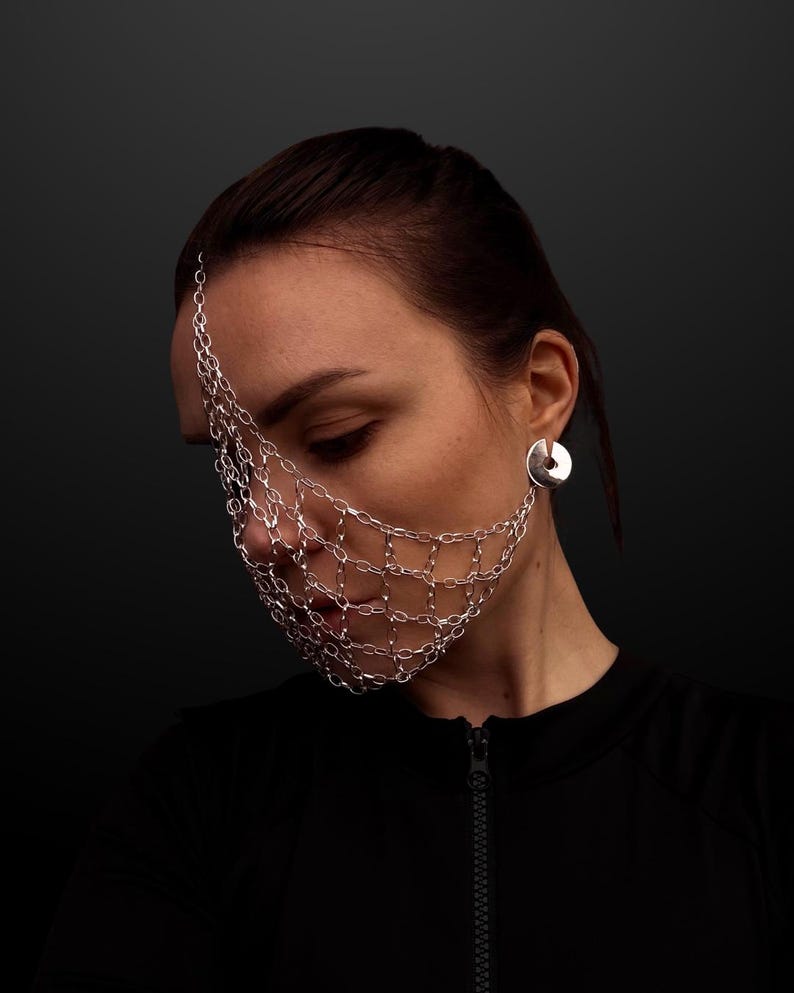 Chain Rave Mask – Cyberpunk Festival Accessory 174