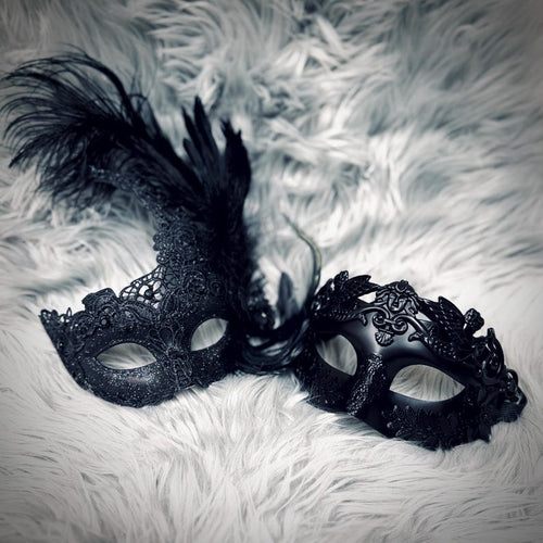Black Men or Women Masquerade Masks