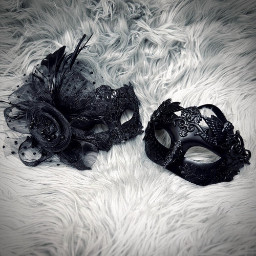 Black Men's or Women Masquerade Party Masks