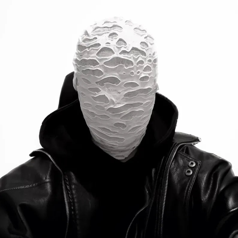 Textured Full Face Mask – Breathable Fabric Cosplay & Costume Accessory