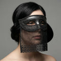 Venetian Masquerade Mask | Black Lace Veil 170