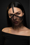 Black Lace Mask Masquerade Mask Veil 175