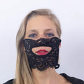 Black Lace Mouth-Opening Mask 190