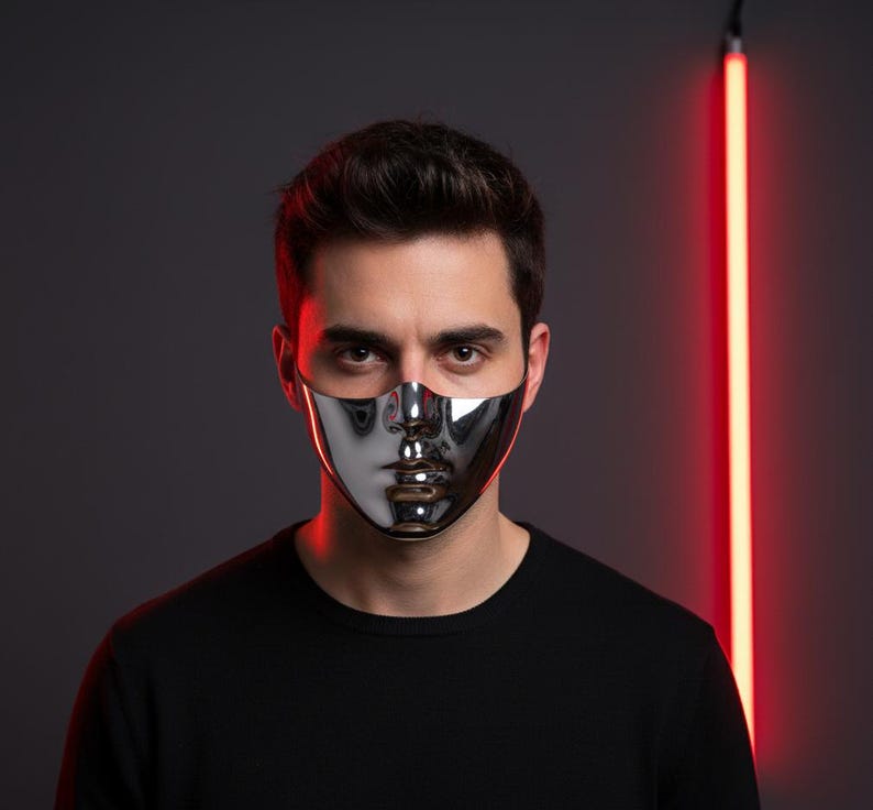 Mirror Face Mask Unisex - Silver 176