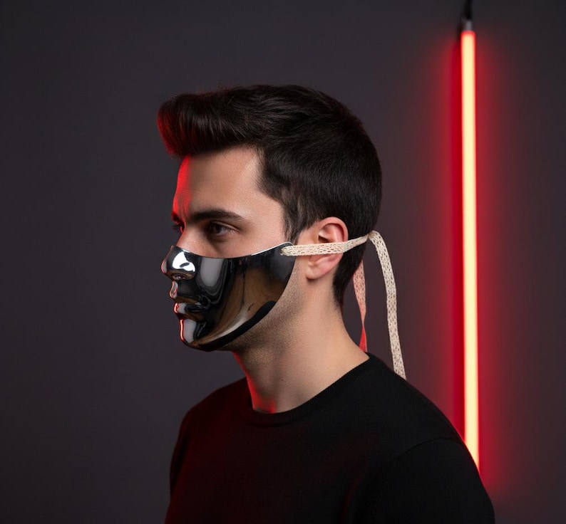 Mirror Face Mask Unisex - Silver 176