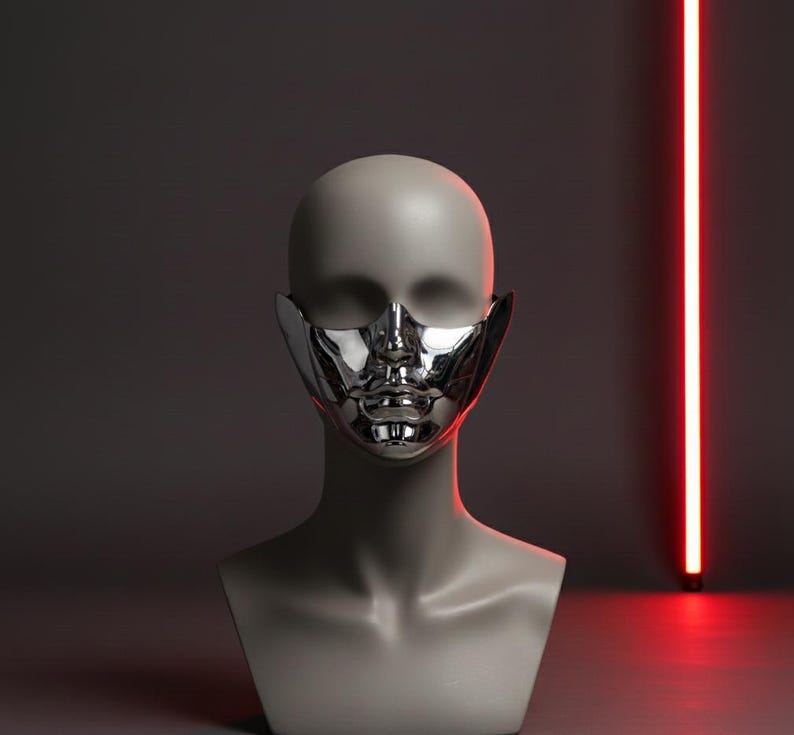 Mirror Face Mask Unisex - Silver 176
