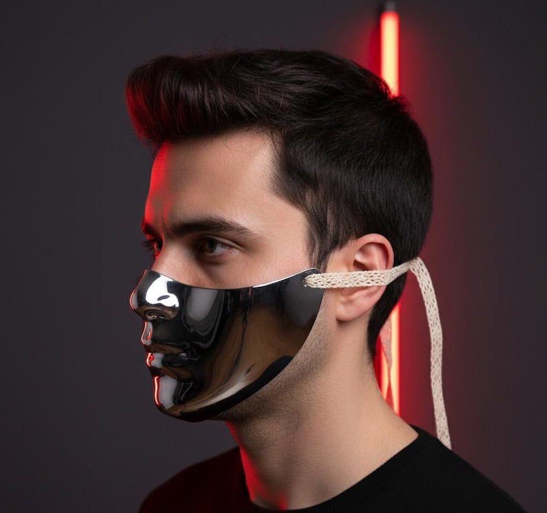 Mirror Face Mask Unisex - Silver 176