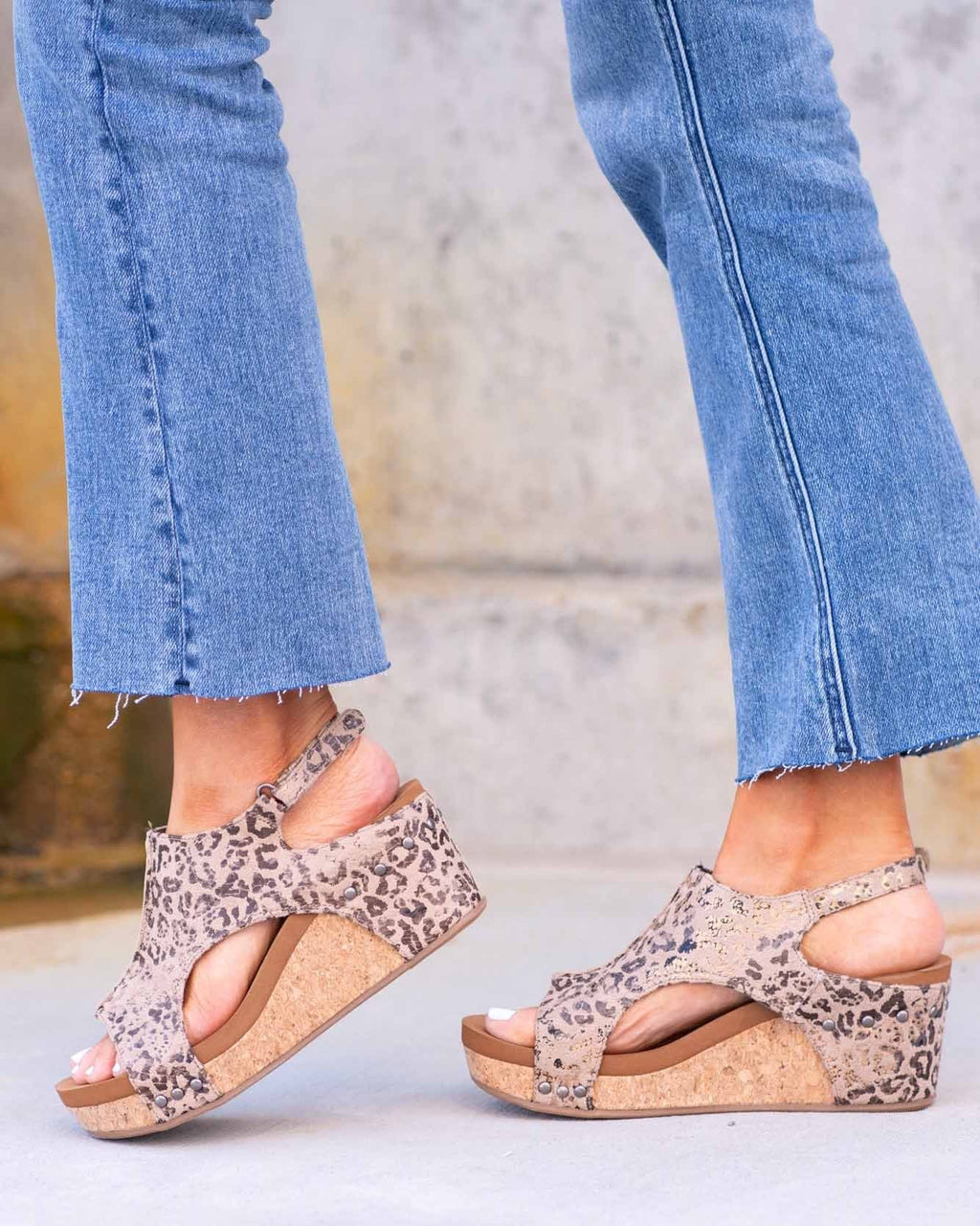 Lunimesd Leopard Wedge Sandals