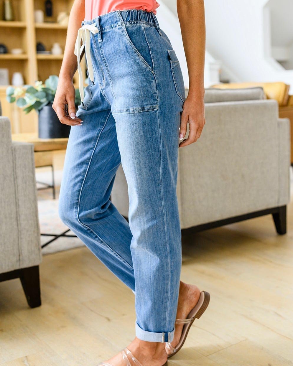 Lunimesd Pull On Denim Joggers