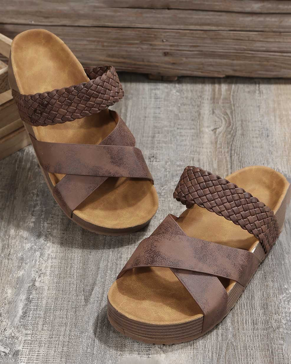 Lunimesd Thick Soled Woven Sandals