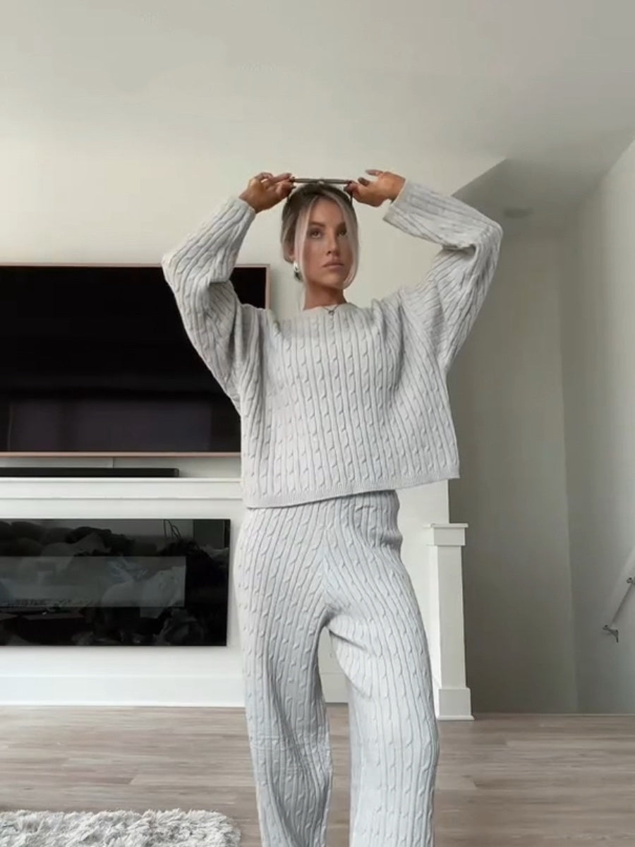 CABLE KNIT SWEATER SET