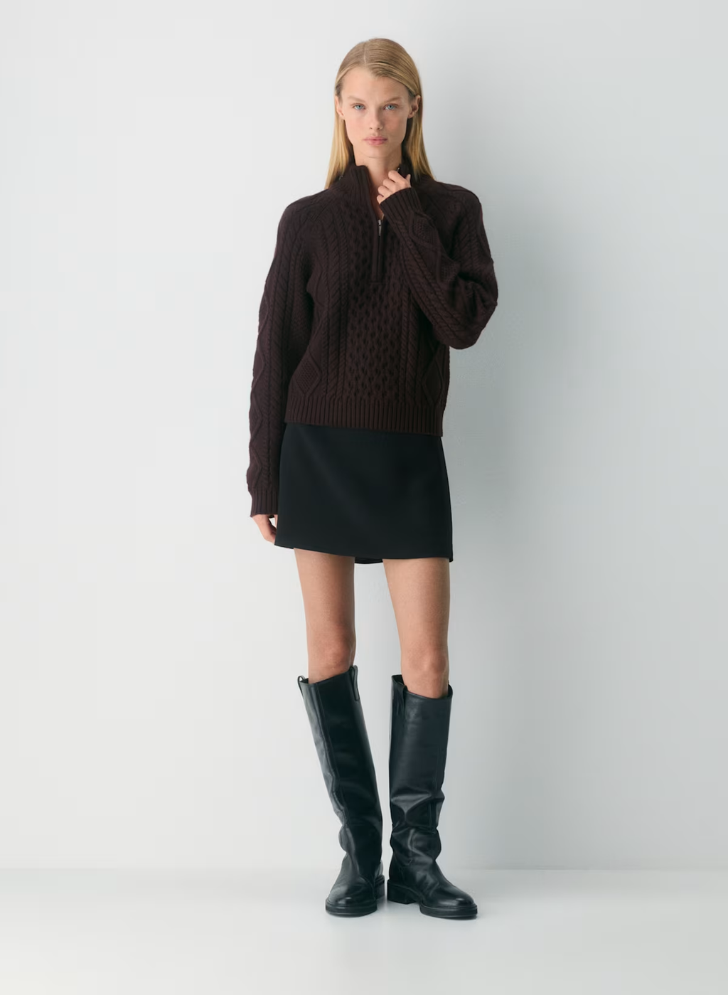 HERITAGE KNIT MERINO WOOL 1/4 ZIP SWEATER