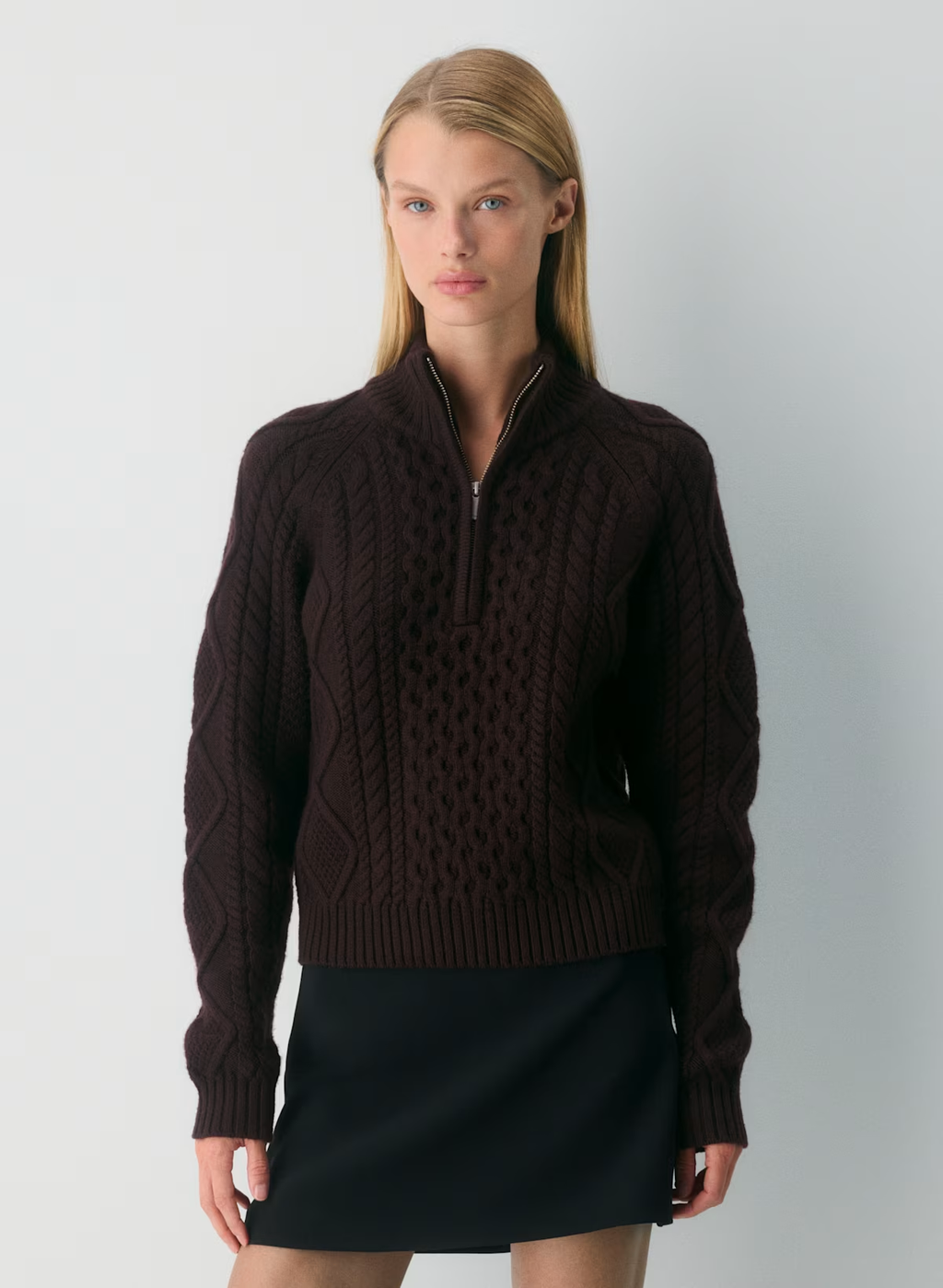 HERITAGE KNIT MERINO WOOL 1/4 ZIP SWEATER
