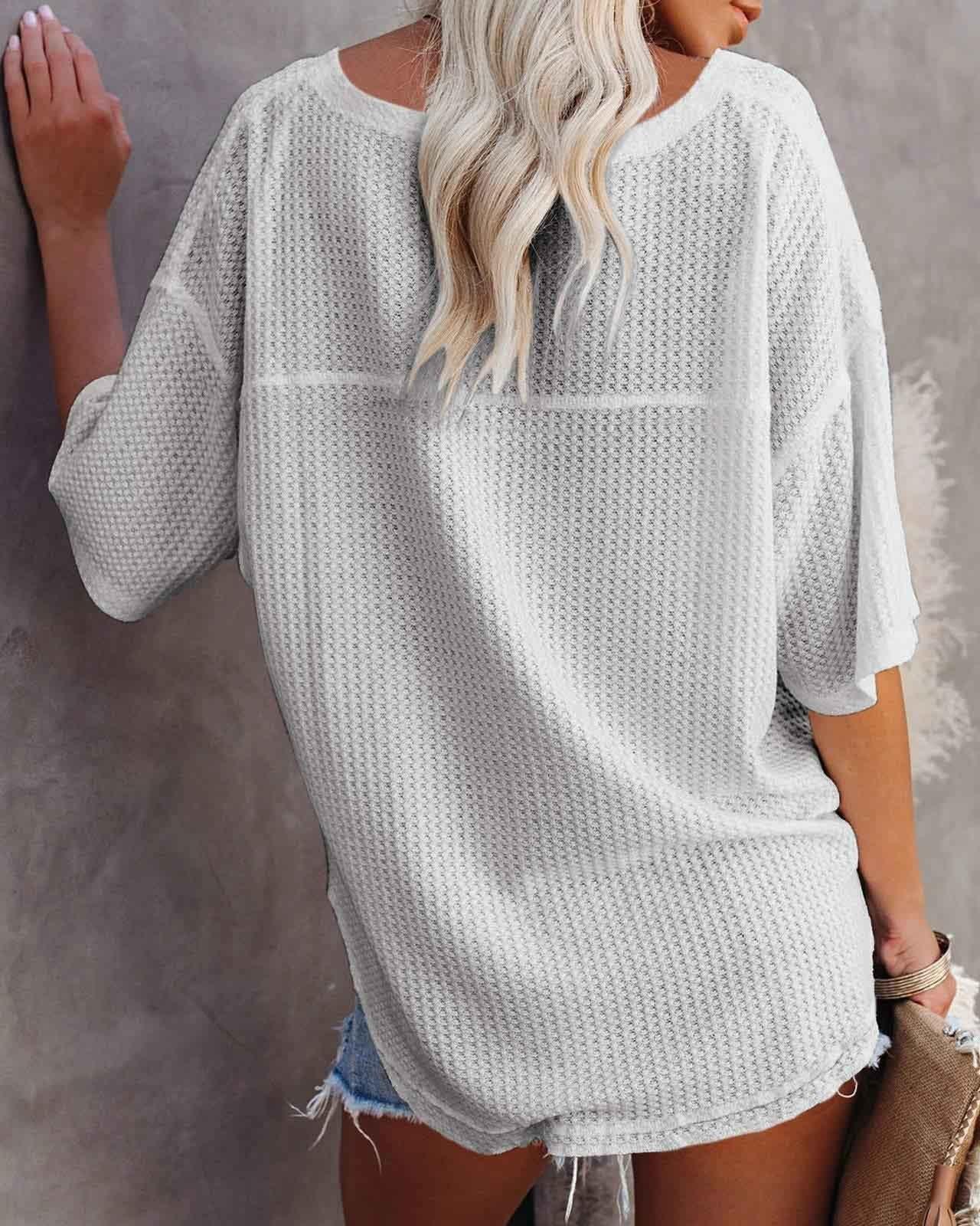 Melarey V-Neck Dolman Sleeve Top - Melarey Boutique