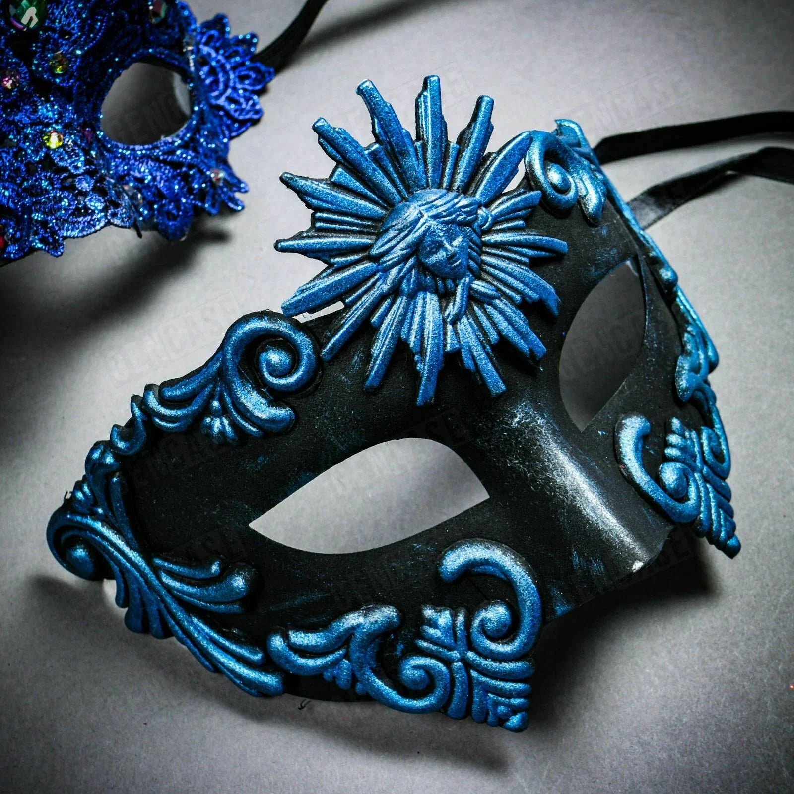 Midnight Blue Masquerade Mask Set 93