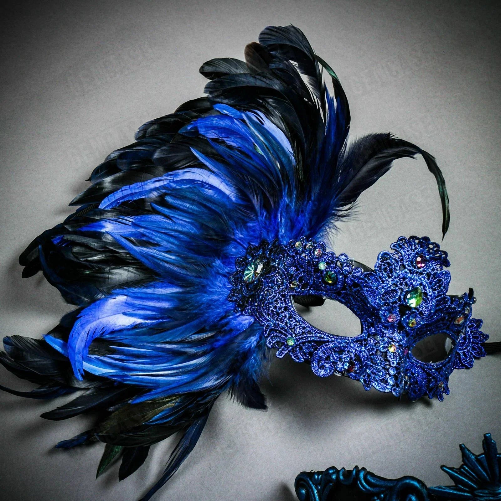 Midnight Blue Masquerade Mask Set 93
