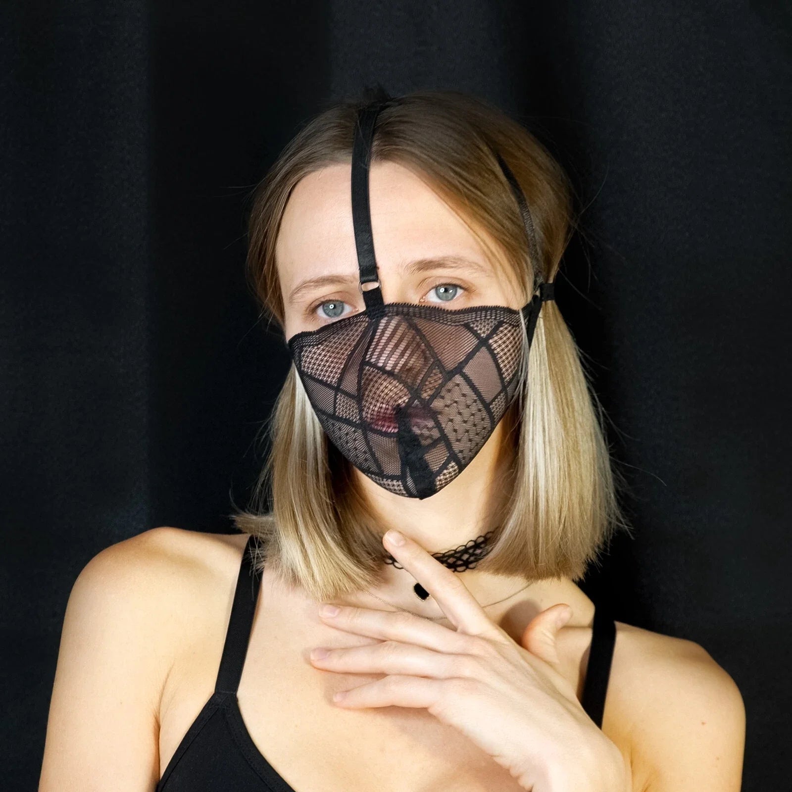 Grid Mesh Harness Face Mask  95