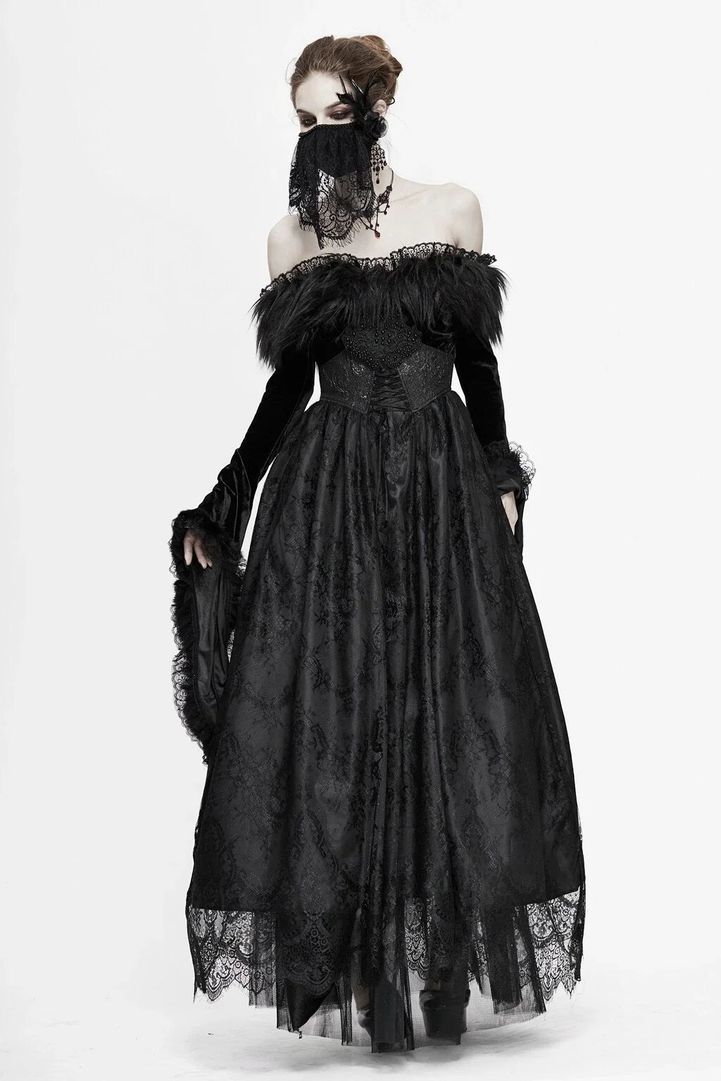 Gothic Lace Veil Mask  92