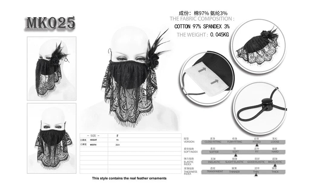 Gothic Lace Veil Mask  92
