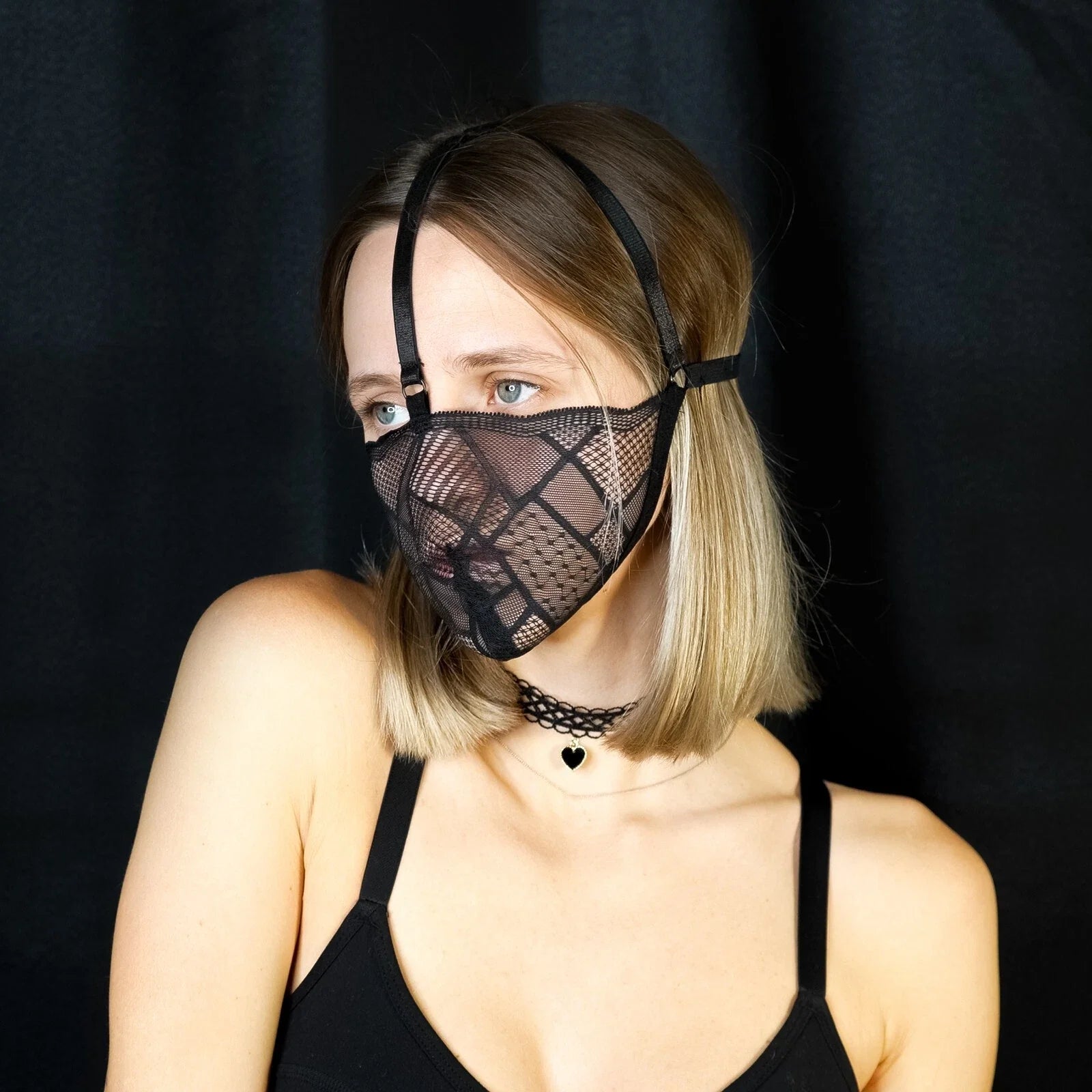 Grid Mesh Harness Face Mask  95