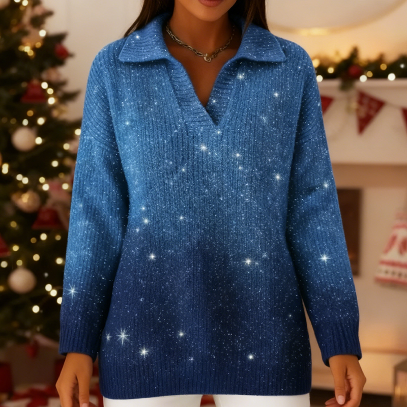 ✨ Women’s Sparkly Knit Long Sleeve Sweater